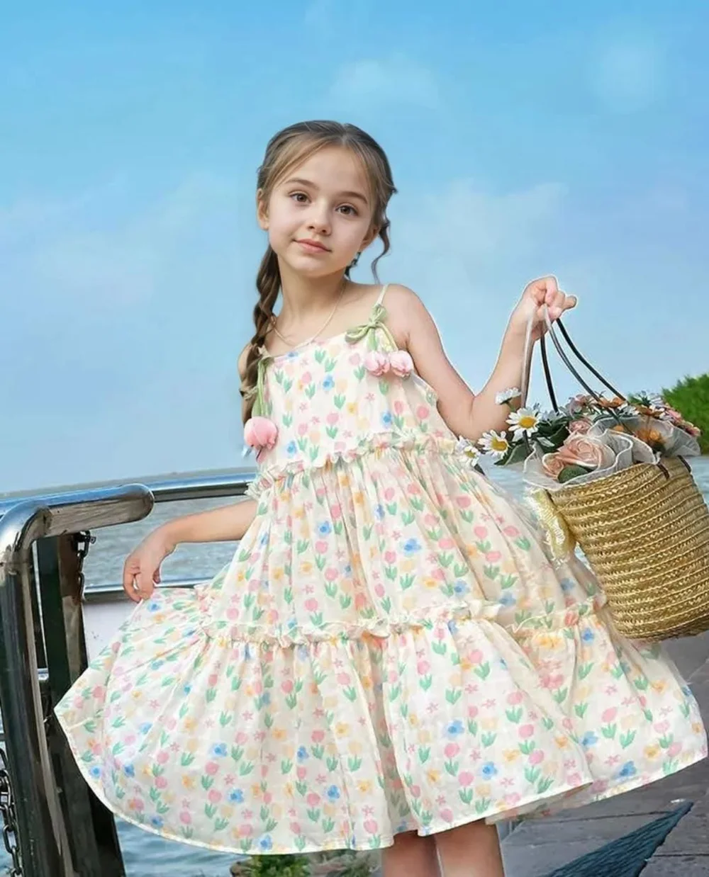 Vestido tulipanes pastel